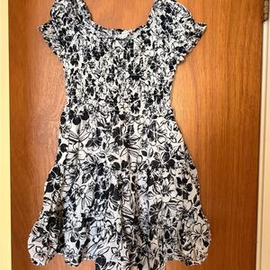 American Eagle Floral Black and White Kids Dress
